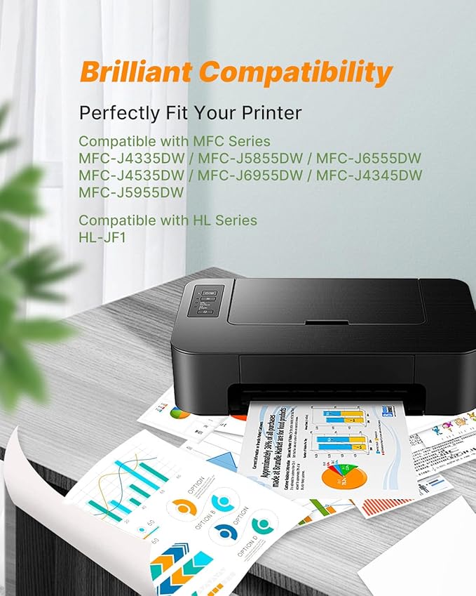 LC406 Ink Cartridges for Brother Printer Replacement for Brother LC406XL LC406 Ink Cartridges High Yield for Brother MFC-J4335DW MFC-J5855DW MFC-J6555DW MFC-J4535DW MFC-J6955DW MFC-J4345DW, 4 Pack-DeskLoop Office