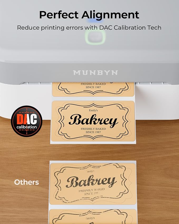 MUNBYN Bluetooth Thermal Label Printer RW403B, Wireless 4x6 Shipping Label Printer for Small Business, Compatible with Android, iPhone, Windows, Mac, Chromebook, Print Width 1.57"-4.25"-DeskLoop Office