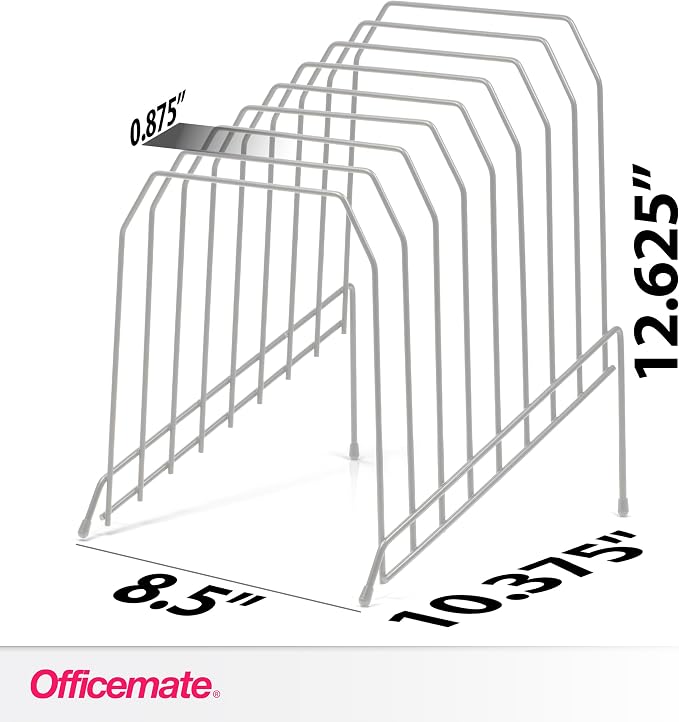 Officemate Large Incline 8 Compartment Wire Caddy, 8.5 x 10.375 x 12.625 Inches - Image 2