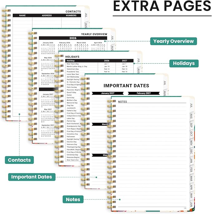 Planner 2026-2027, Hardcover Monthly and Weekly Academic Planner July 2026 - Image 5