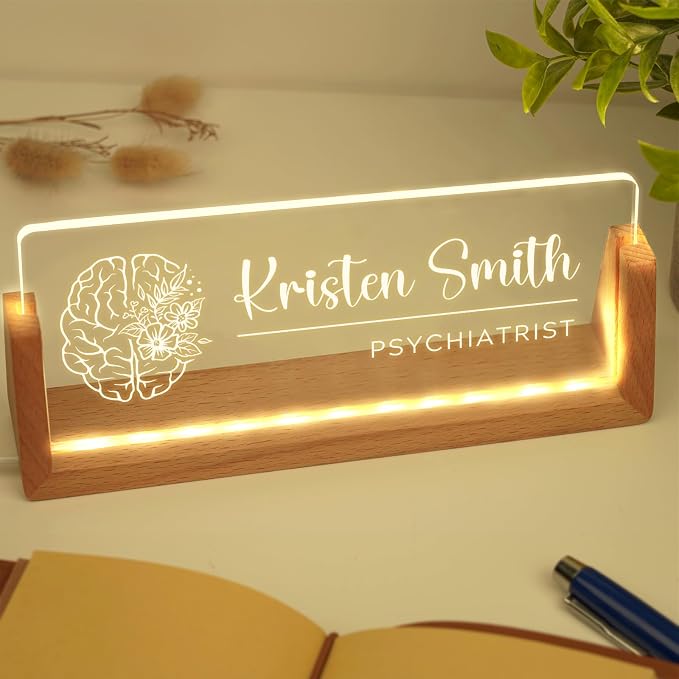 Custom Name Plate for Desk, Personalized Light Up Acrylic Desk Name Plate - Image 5