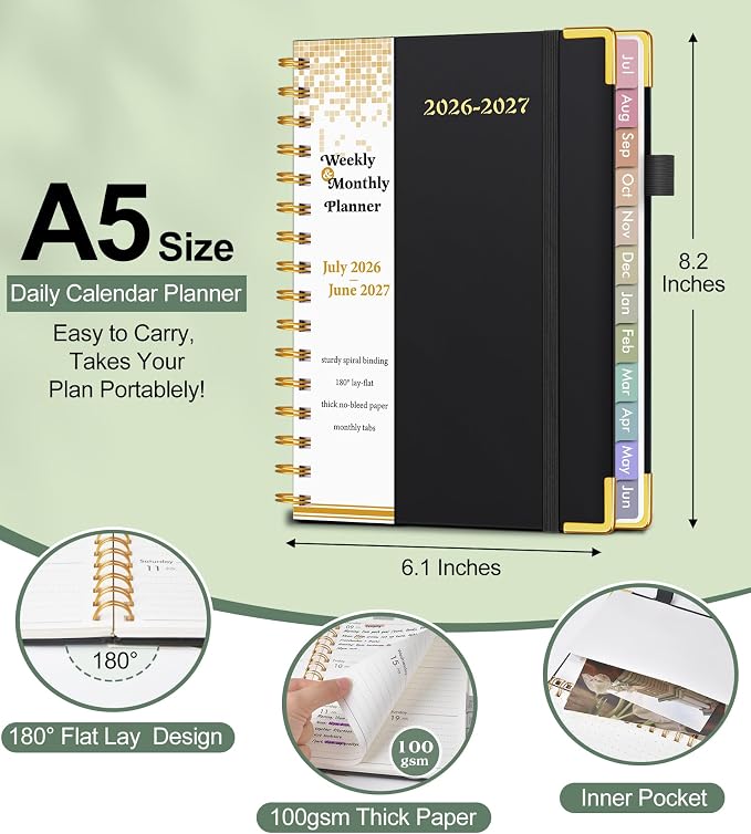 Academic Planner 2026-2027, Hardcover Weekly and Monthly Calendar Planner from - Image 5