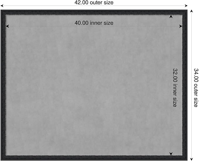 Amanti Art Black Framed Magnetic Board 34x42 X-Large Vision Board - Image 2