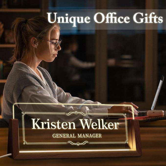 Custom Light Up Name Plate for Desk, Desk Name Plate Personalized - Image 6