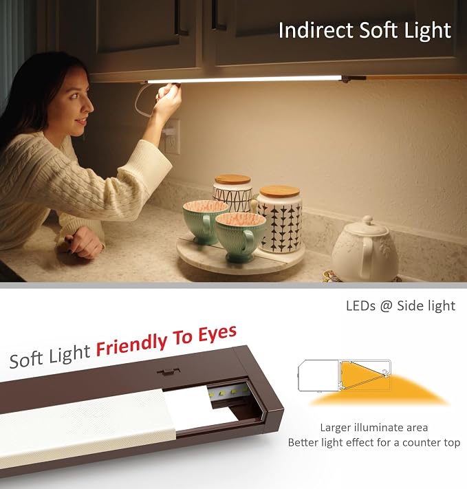 Leetdud LED Under Cabinet Lighting Hardwired or Plug in, 12 Inch 6W, Dimmable 5 - Image 7