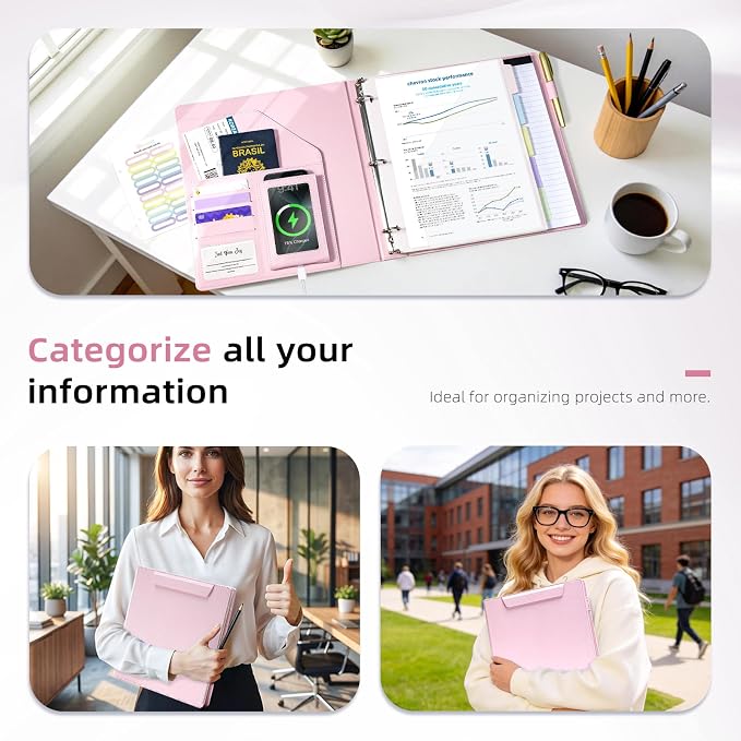 Ospelelf Pink Leather Binder - Image 7