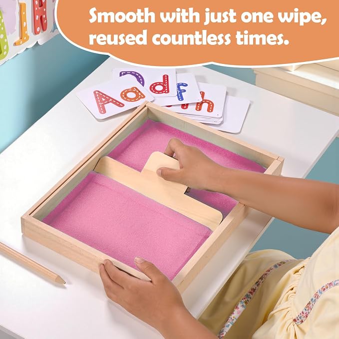 MORITECK Montessori Sand Tray for Kids, Writing Play Sand Tray - Image 4