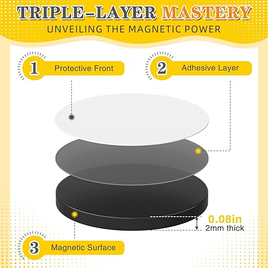 105 Pcs Round Magnets with Adhesive Backing, Flexible Self Adhesive Magnets for Crafts, Small Sticky Magnetic Dots for Hanging & Organizing Light Objects, Magnets for Whiteboard, Fridge, DIY-DeskLoop Office