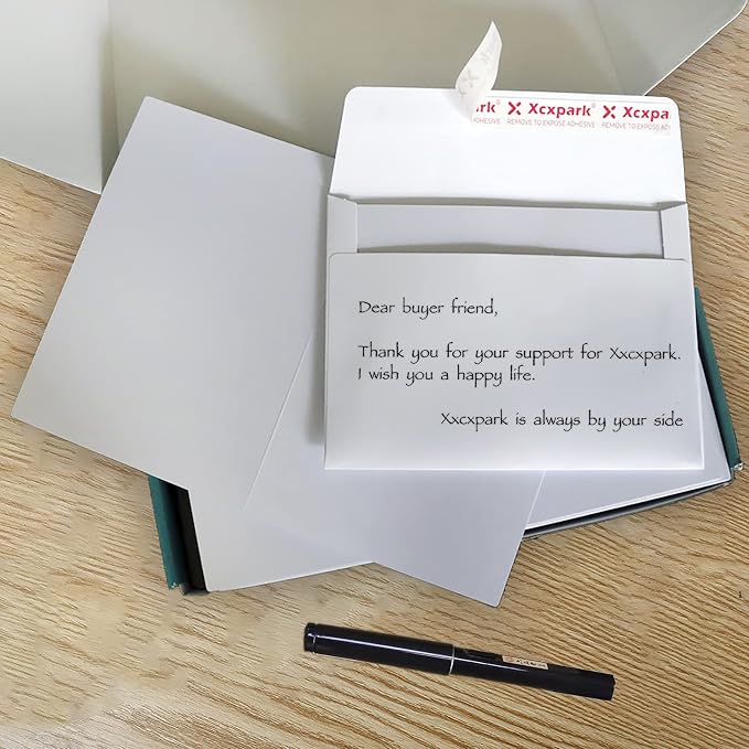 Xxcxpark Blank White Cards, 100 Qty 5.25 x 7.25 inches Printable A7 Envelopes & - Image 6