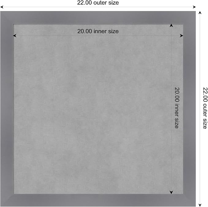 Amanti Art Grey Framed Magnetic Board 22x22 Medium Vision Board - Image 3