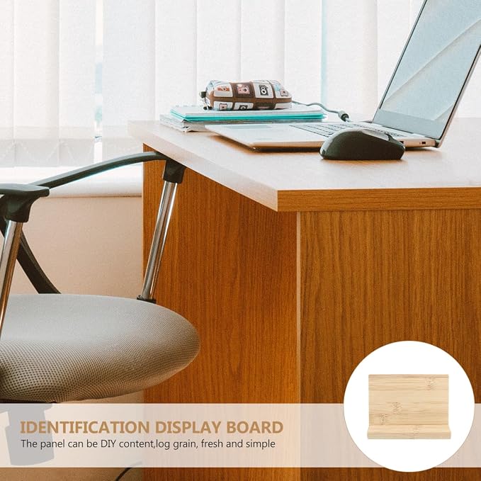 Operitacx 5.5" x 3.9" Bamboo Desk Name Plate - Image 4