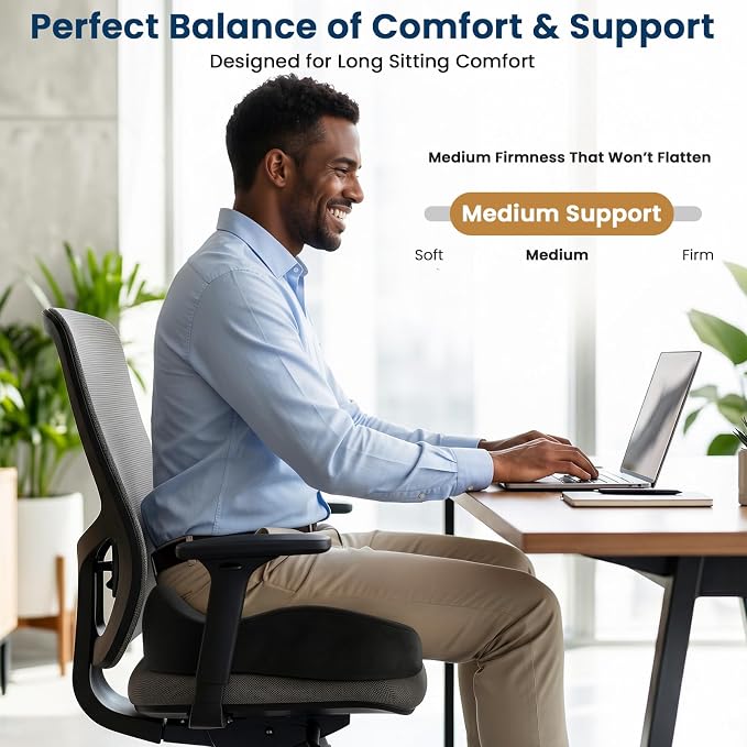 BlissTrends Seat Cushion with Velvet Cover, Thick Memory Foam Cushions - Image 2