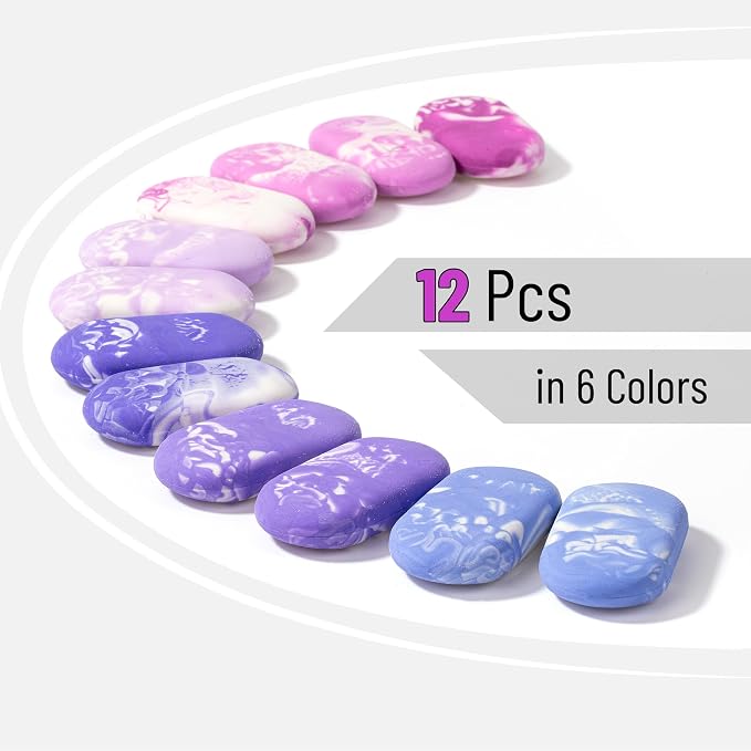 Mr. Pen- Marble Pencil Erasers, 12 Pack, Art Sketching, Clean Smudge-Free - Image 2