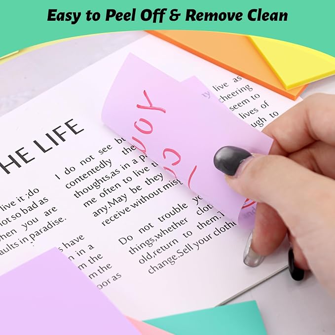 ‎SYMDROMIA Transparent Sticky Notes, 800 Sheets Soft Macron - Image 6