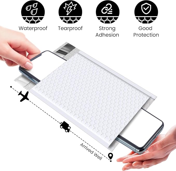 Fuxury White Bubble Mailers 6x10 Inch Padded Envelopes 500 Pack Usable Size 6x9 - Image 7