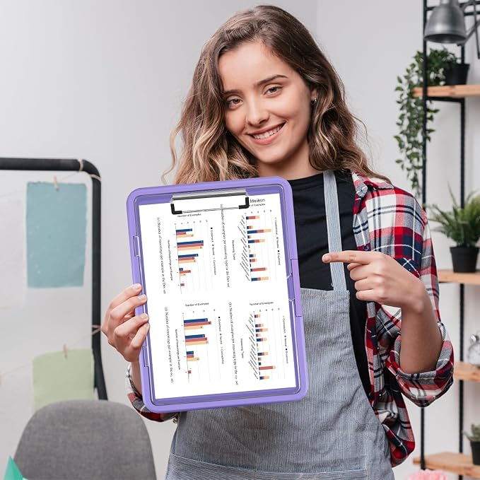 Meiikun Clipboard with Storage, Clip Boards 8.5x11 with Dual Storage, Plastic - Image 7