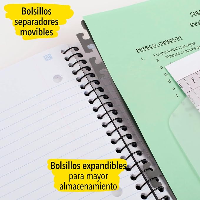 Five Star Advance Spiral Notebook + Study App, 5 Subject, College Ruled Paper - Image 2
