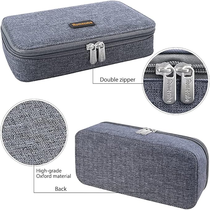 Homecube Pencil Case Large Capacity Pen Marker Holder Pouch Box Makeup Bag Oxford Cloth Big Storage Stationery Organizer with Zipper for School Office - Dark Gray-DeskLoop Office