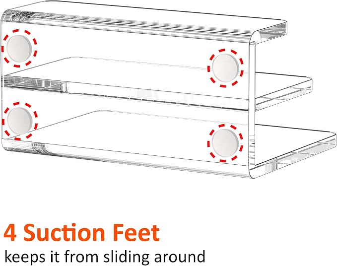FUCDTEFC Desk Mail Organizer, 2 Section Clear Acrylic File Holder Letter - Image 3