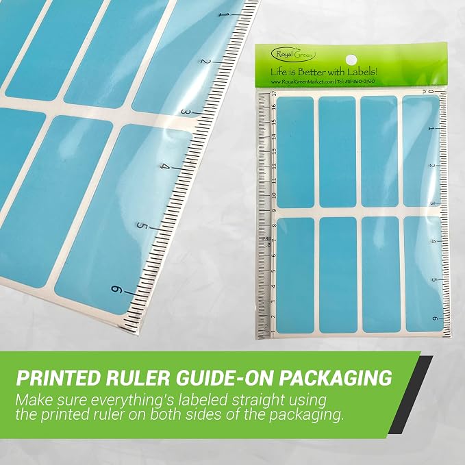 Royal Green Rectangular Coding Stickers- 18 Color Write on Labels, Organizing - Image 5
