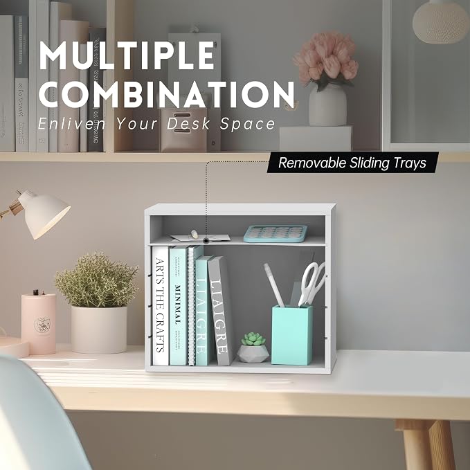 SUPEASY Wood Desk Organizer, 5 Tier Paper File Organizer - Image 4