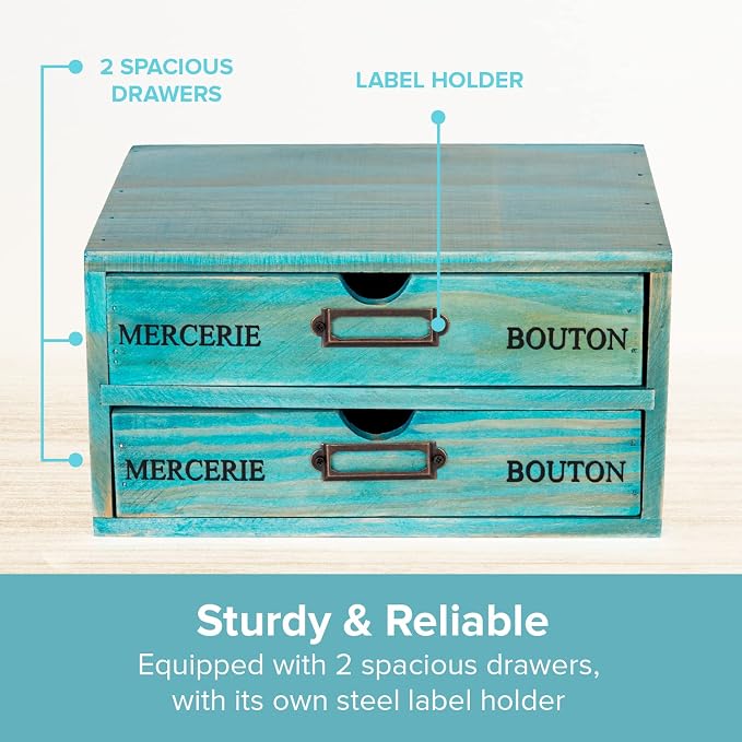 Turquoise 2-Tier Drawer Unit - Image 5