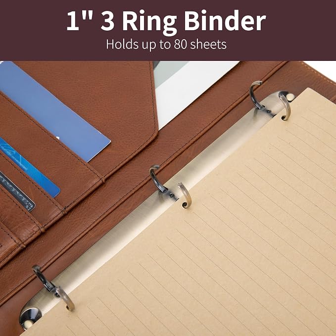 Geslun Personalized Genuine Leather 3 Ring Binder, Custom Engraved 8.5 x 11 - Image 9