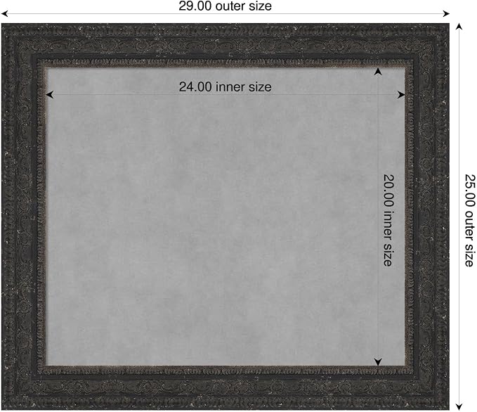 Amanti Art Black Framed Magnetic Board 25x29 Medium Vision Board - Image 2