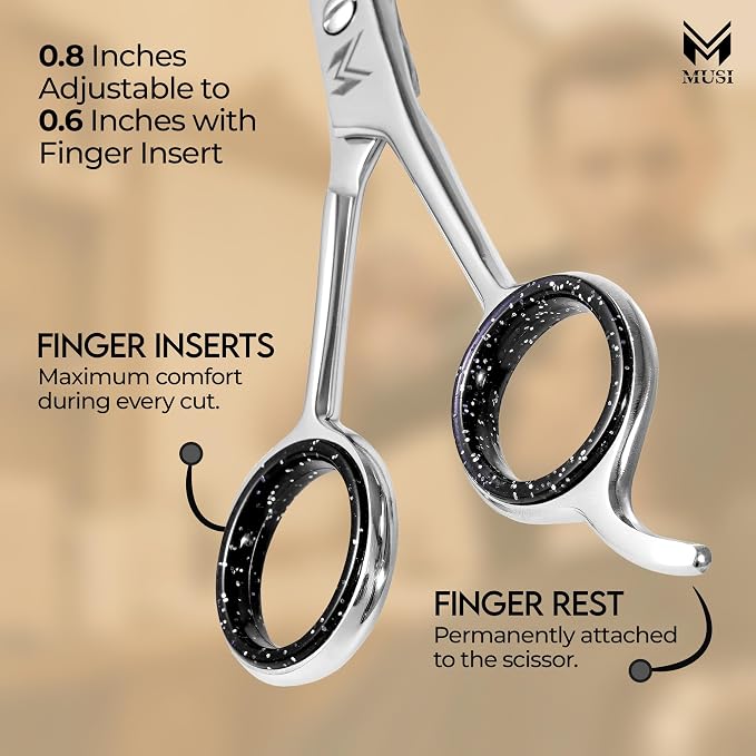 MUSI Hair Cutting Scissors 6.5" – Professional Razor-Sharp Barber Scissors - Image 4