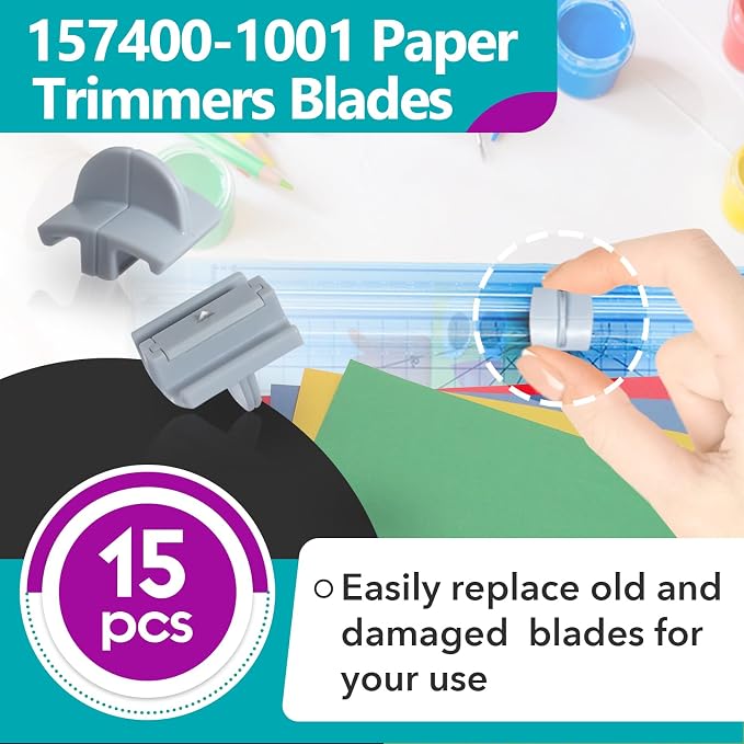 15 Pcs 157400-1001 Paper Trimmers Blades Compatible - Image 2
