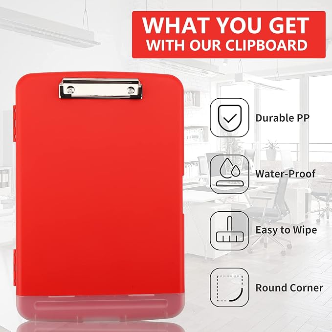 SFLHHDM Clipboard with Storage, Clip Boards 8.5x11, Plastic Clipboards with Pen - Image 7