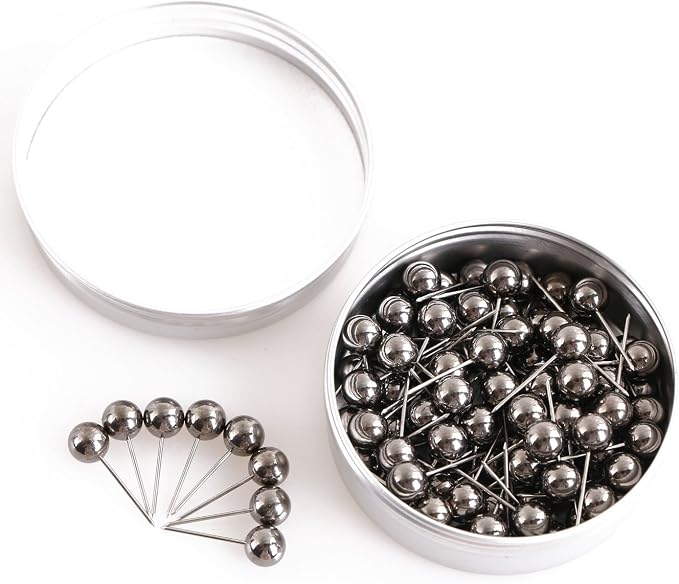 Tupalizy 100PCS 1/4 Inch Small Round Head Map Tacks Pins - Image 3