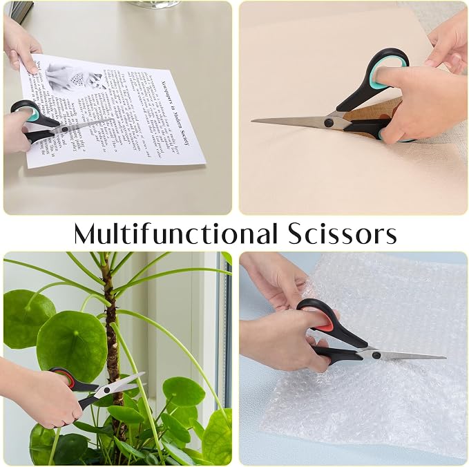 3 Pack Heavy Duty Scissors, 8.3"Stainless Steel Scissor - Image 5
