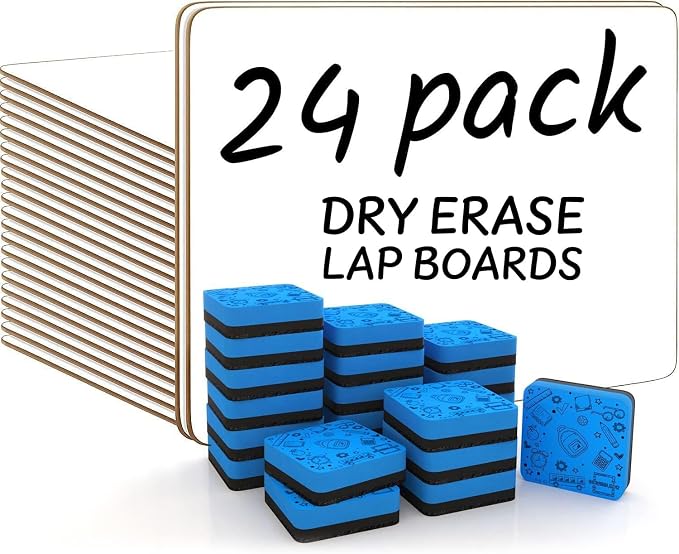 Scribbledo Small Dry Erase Whiteboard 24 Pc Value Set, Double Sided 9x12 | by Scribbledo