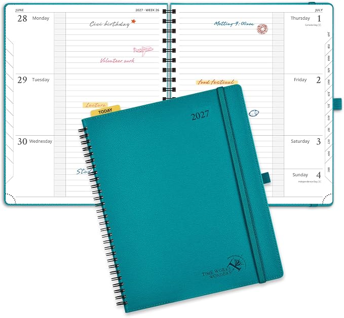 POPRUN 2027 Planner, 8.5" x 10.5" Weekly Calendar Book, Daily Appiontment Book by POPRUN