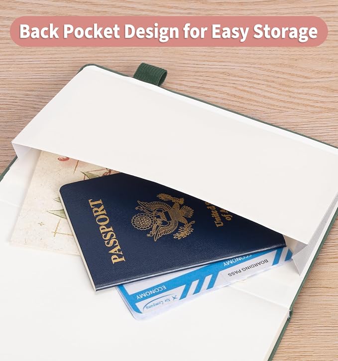 Lined Journal Notebook for Women Men, A5 Hardcover Leather Journals for Writing - Image 5