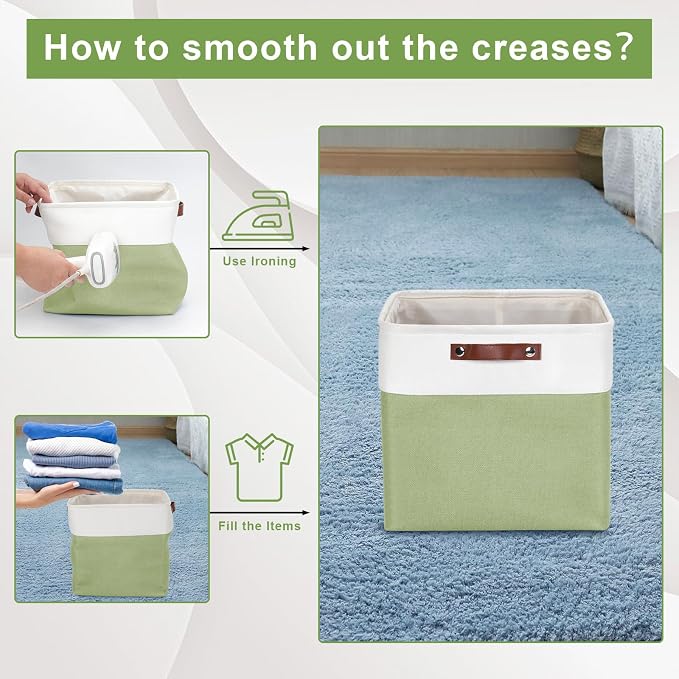 Bagnizer 13x13 Cube Storage Bins, Collapsible Fabric Storage Box, 4 Pack Closet - Image 5