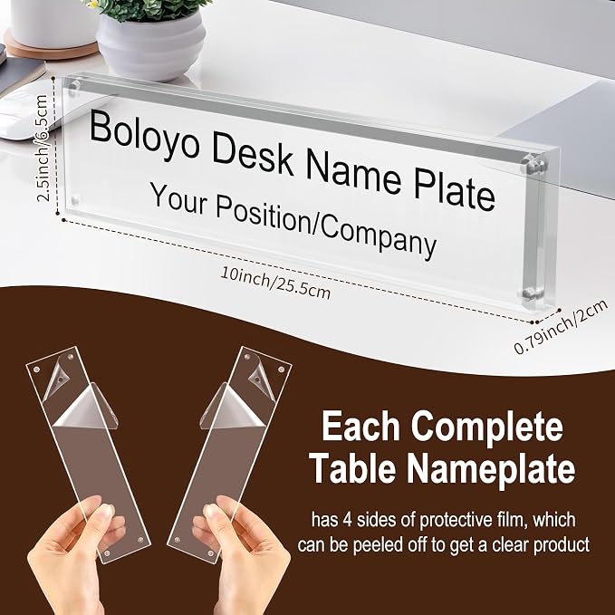 Boloyo Acrylic Desk Name Plate Holder - Image 2