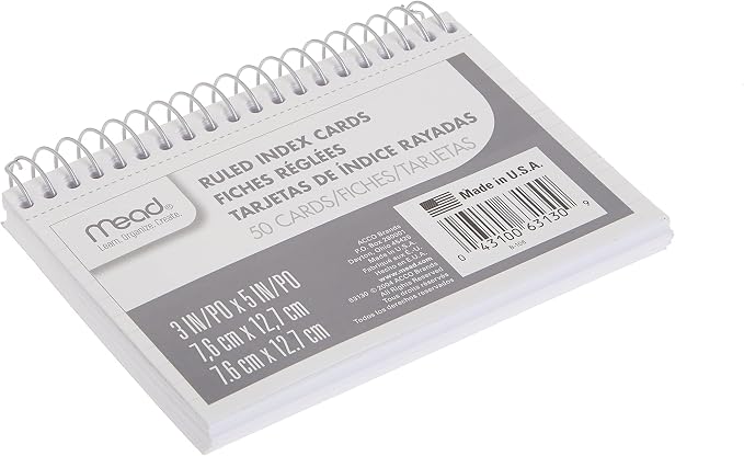 Mead Index Cards, Ruled Front, Blank Back, 50 Cards - Image 2