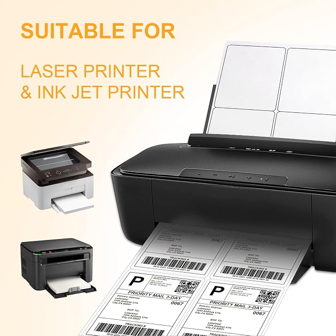 4-UP 4''x5'' Shipping Labels for Laser & Inkjet Printers, Shipping Mailing - Image 4