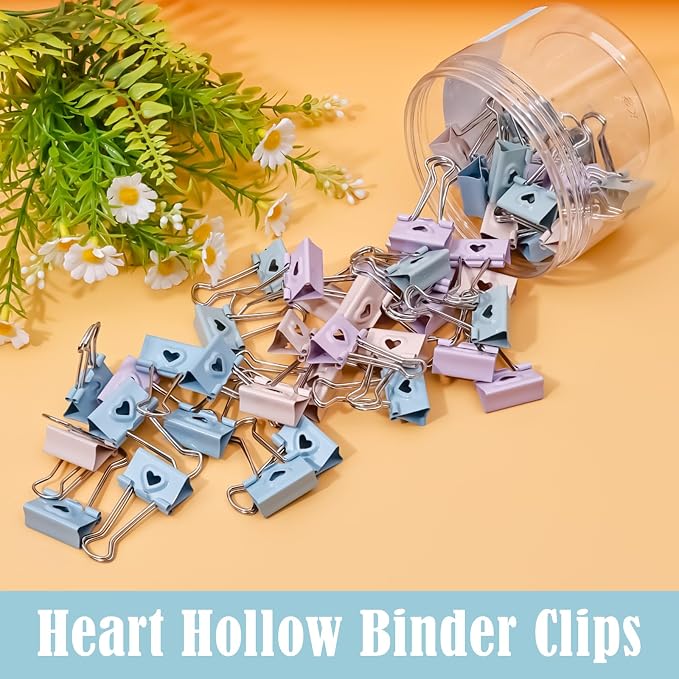 BAYTORY 40Pcs Pastel Binder Clips, 3/4 Inch Small Binder Clips, - Image 6