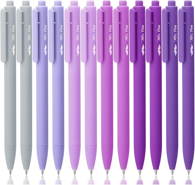 Mr. Pen- Retractable Gel Pens, 12 Pack, Lavender Legacy Barrel | Fine Point by MrPen