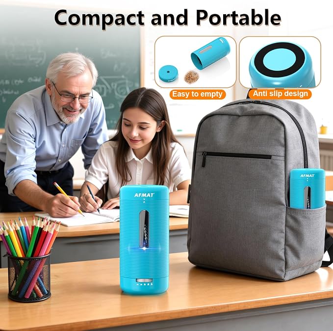 AFMAT Electric Pencil Sharpener, Fully Automatic Pencil Sharpener, Auto in & Out - Image 7