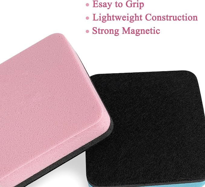 6 Pack Dry Erase Erasers, 2 x 2 Inches Magnetic Whiteboard Eraser Cleaner - Image 4