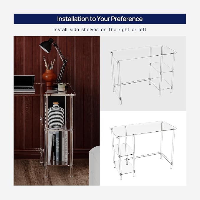 HMYHUM 40 Inch Acrylic Computer Desk - Image 5