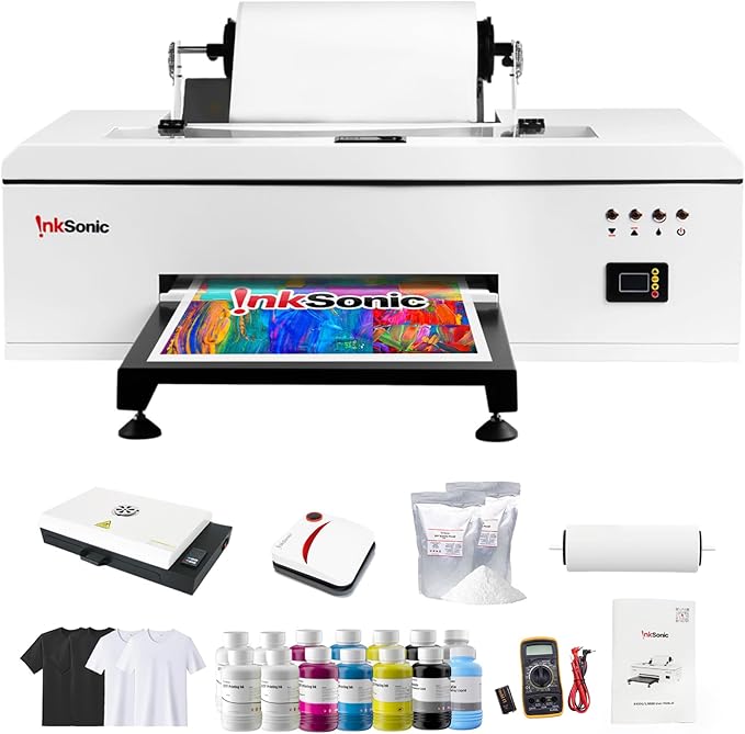 InkSonic R1390 DTF Printer Machine, A3 T Shirt Printing Machine with Oven, 13" DTF Printer Bundles, Direct to Film Heat Transfer, T-Shirt Maker for Clothes Design, Custom Garment Printing-DeskLoop Office