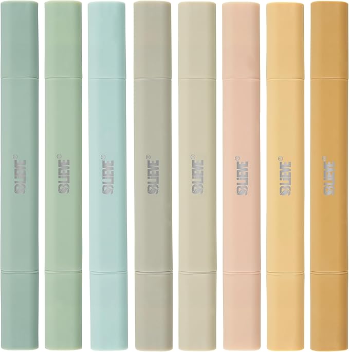 BLIEVE Bible Highlighters No Bleed Through, Pastel Colors, Dual Tip, 8 Pack | by BLIEVEART