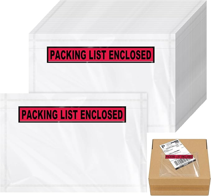 Teling 300 Pcs Packing Slip Envelope Pouches Clear Self Adhesive Shipping Label by Teling