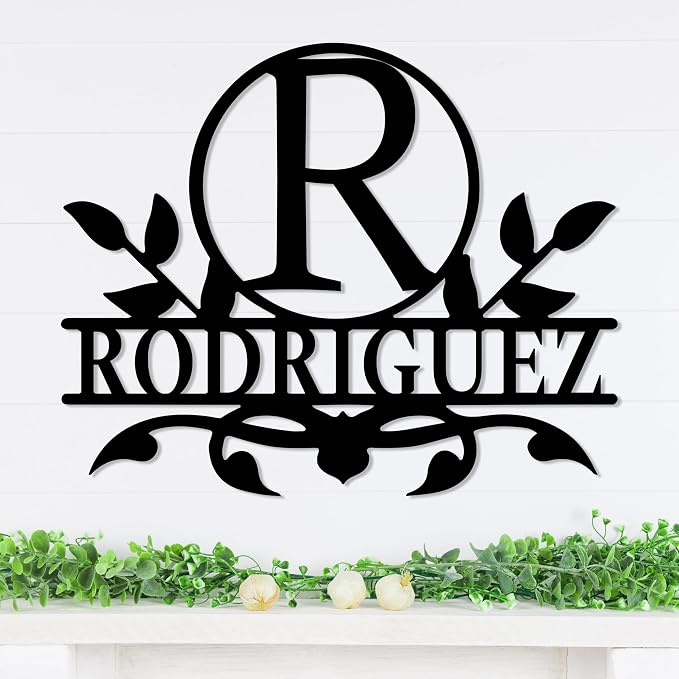 Personalized Metal Name Signs, Split Letter Monogram Wall Decor, Custom Last - Image 2