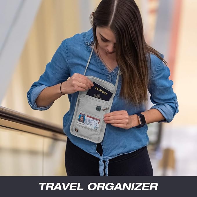 Lewis N. Clark RFID Blocking Stash Neck Wallet, Travel Pouch + Passport Holder - Image 7